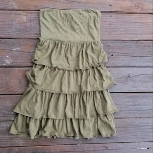 Olive Green Ruffle Dress